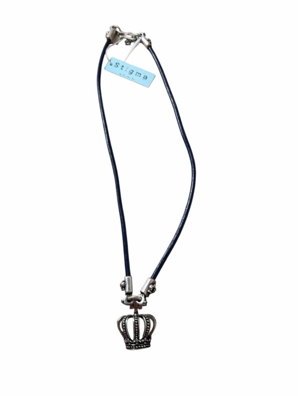 Stigma Elegant Silver Crown Pendant Necklace by Sigma Beauty